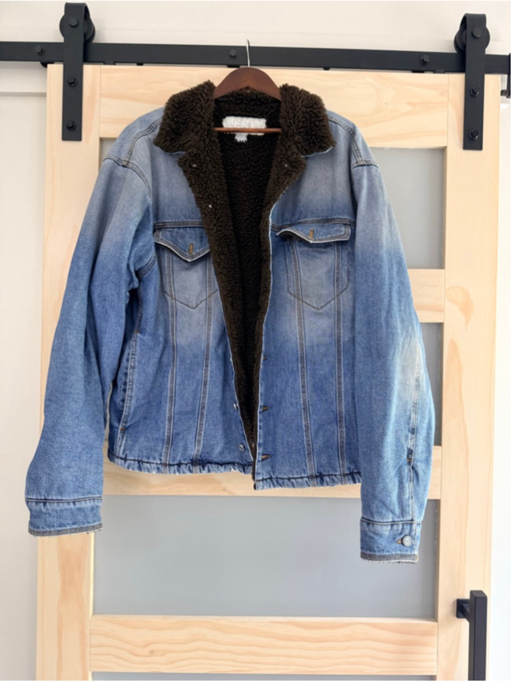 ERL Heavy Denim Jacket Men's XL Distressed Button Front Oversized
